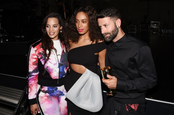 NEW YORK, NY - JUNE 03:  (L-R) Actress Dascha Polanco, singer-songwriter Solange Knowles, and fashion designer Marcelo Burlon attend the Moet Nectar Imperial Rose x Marcelo Burlon Launch Event on June 3, 2015 in New York City.  (Photo by Andrew H. Walker/Getty Images for Moet)