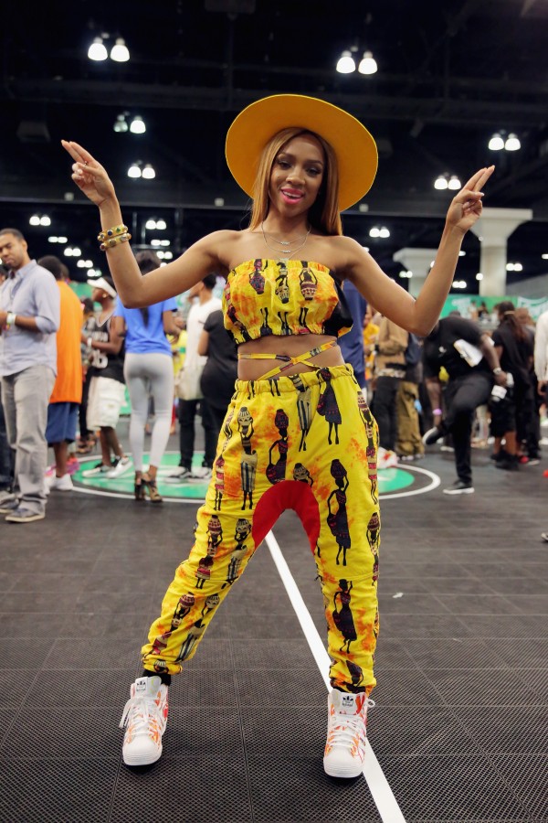 LOS ANGELES, CA - JUNE 27:  Recording artist Lil' Mama participates in the Sprite celebrity basketball game during the 2015 BET Experience at the Los Angeles Convention Center on June 27, 2015 in Los Angeles, California.  (Photo by Chelsea Lauren/BET/Getty Images for BET)