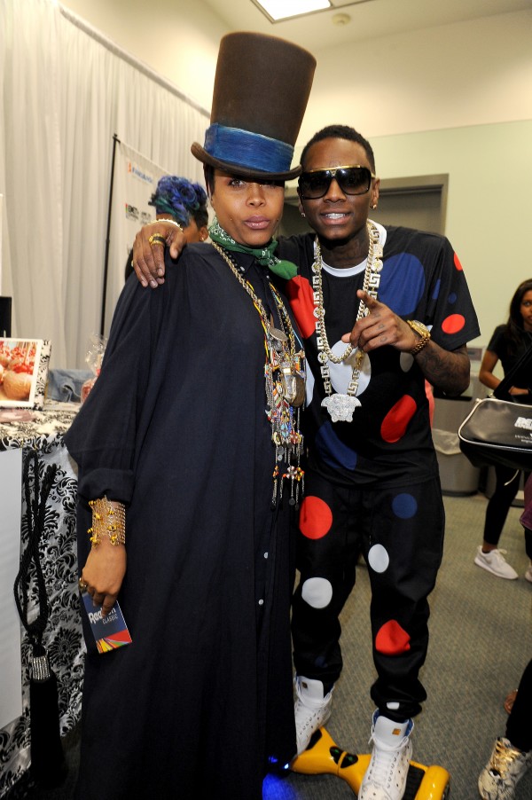 LOS ANGELES, CA - JUNE 27:  Recording artists Erykah Badu (L) and Soulja Boy attend the BETX gifting suite during the 2015 BET Experience at the Los Angeles Convention Center on June 27, 2015 in Los Angeles, California.  (Photo by Amy Graves/BET/Getty Images for BET)