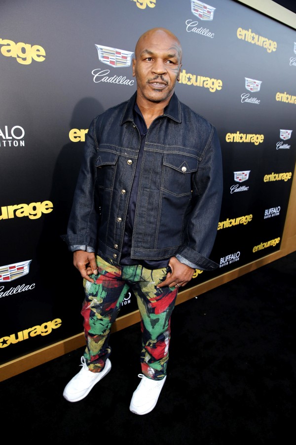Mike Tyson seen at Warner Bros. Premiere of "Entourage" held at Regency Village Theatre on Monday, June 1, 2015, in Westwood, Calif. (Photo by Eric Charbonneau/Invision for Warner Bros./AP Images)