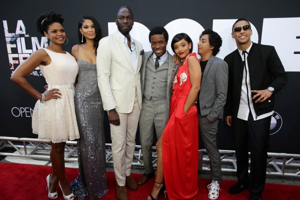 Kimberly Elise, Chanel Iman, Director/Writer/Executive Producer Rick Famuyiwa, Shameik Moore, Kiersey Clemons, Tony Revolori and Quincy Brown seen at Open Road Films Los Angeles Premiere of "Dope" in partnership with the LA Film Fest on Monday, June 8, 2015, in Los Angeles. (Photo by Eric Charbonneau/Invision for Open Road Films/AP Images)