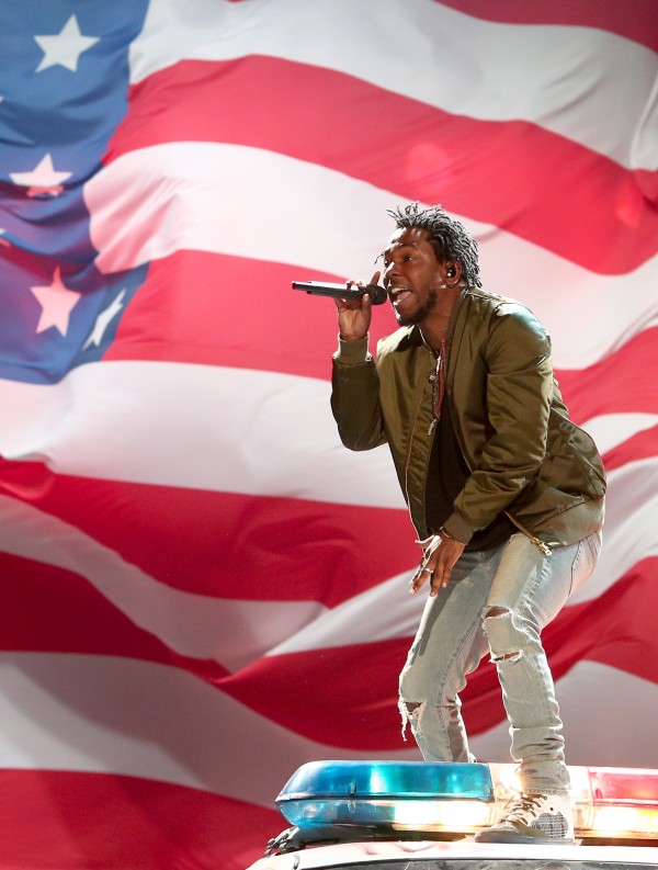 LOS ANGELES, CA - JUNE 28:  Recording artist Kendrick Lamar performs onstage during the 2015 BET Awards at the Microsoft Theater on June 28, 2015 in Los Angeles, California.  (Photo by Christopher Polk/BET/Getty Images for BET)
