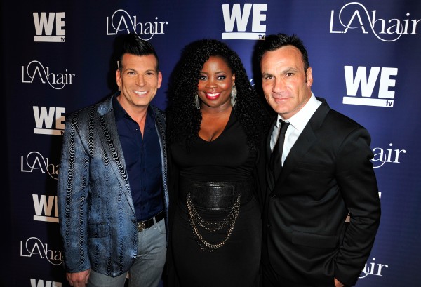 HOLLYWOOD, CA - JULY 14:  (L-R) TV personalities David Tutera, Kim Kimble, and celebrity hairstylist Jonathan Antin attend the WE tv's LA Hair Season 4 Premiere Party at Avalon on July 14, 2015 in Hollywood, California.  (Photo by Jerod Harris/Getty Images for WE tv)