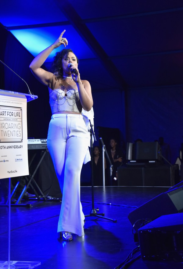 WATER MILL, NY - JULY 18:  Elle Varner attends  as RUSH Philanthropic Arts Foundation Celebrates 20th Anniversary at Art For Life sponsored by Bombay Sapphire Gin at Fairview Farms on July 18, 2015 in Water Mill, New York.  (Photo by Eugene Gologursky/Getty Images for Bombay Sapphire Gin)