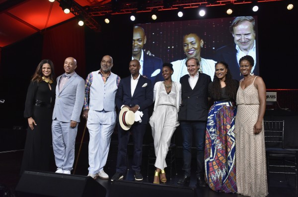 WATER MILL, NY - JULY 18:  Soledad O'Brien, Russell Simons, Danny Simmons, Dave Chappelle, Wangechi Mutu, Simon de Pury, Ava DuVernay and Tangie Murray attend as RUSH Philanthropic Arts Foundation Celebrates 20th Anniversary at Art For Life sponsored by Bombay Sapphire Gin at Fairview Farms on July 18, 2015 in Water Mill, New York.  (Photo by Eugene Gologursky/Getty Images for Bombay Sapphire Gin)