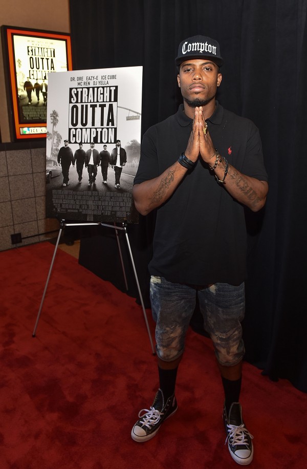 ATLANTA, GA - JULY 24:  Recording artist B.o.B. attends "Straight Outta Compton" VIP screening with director/producer F. Gary Gray, producer Ice Cube, executive producer Will Packer and cast members at Regal Atlantic Station on July 24, 2015 in Atlanta, Georgia.  (Photo by Paras Griffin/Getty Images for Universal Pictures)