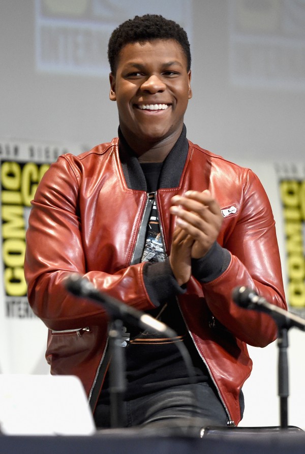 SAN DIEGO, CA - JULY 10: Actor John Boyega at the Hall H Panel for `Star Wars: The Force Awakens` during Comic-Con International 2015 at the San Diego Convention Center on July 10, 2015 in San Diego, California.  (Photo by Michael Buckner/Getty Images for Disney) *** Local Caption *** John Boyega