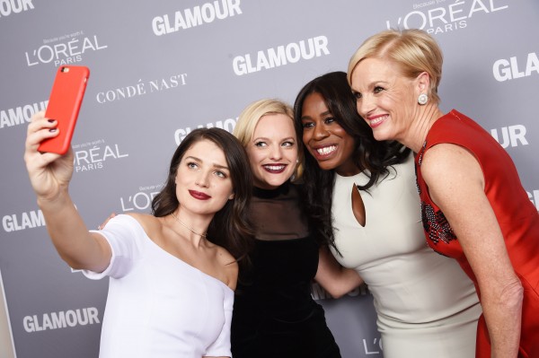 NEW YORK, NY - NOVEMBER 09: (L-R) Eve Hewson, Elisabeth Moss, Uzo Aduba and Cecile Richards attend the 2015 Glamour Women Of The Year Awards at Carnegie Hall on November 9, 2015 in New York City. (Photo by Dimitrios Kambouris/Getty Images for Glamour) *** Local Caption *** Eve Hewson;Elisabeth Moss;Uzo Aduba;Cecile Richards