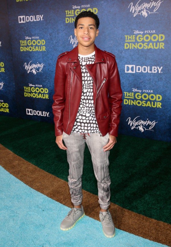 HOLLYWOOD, CA - NOVEMBER 17: Actor Marcus Scribner attends the World Premiere Of Disney-Pixar's THE GOOD DINOSAUR at the El Capitan Theatre on November 17, 2015 in Hollywood, California. (Photo by Jesse Grant/Getty Images for Disney) *** Local Caption *** Marcus Scribner