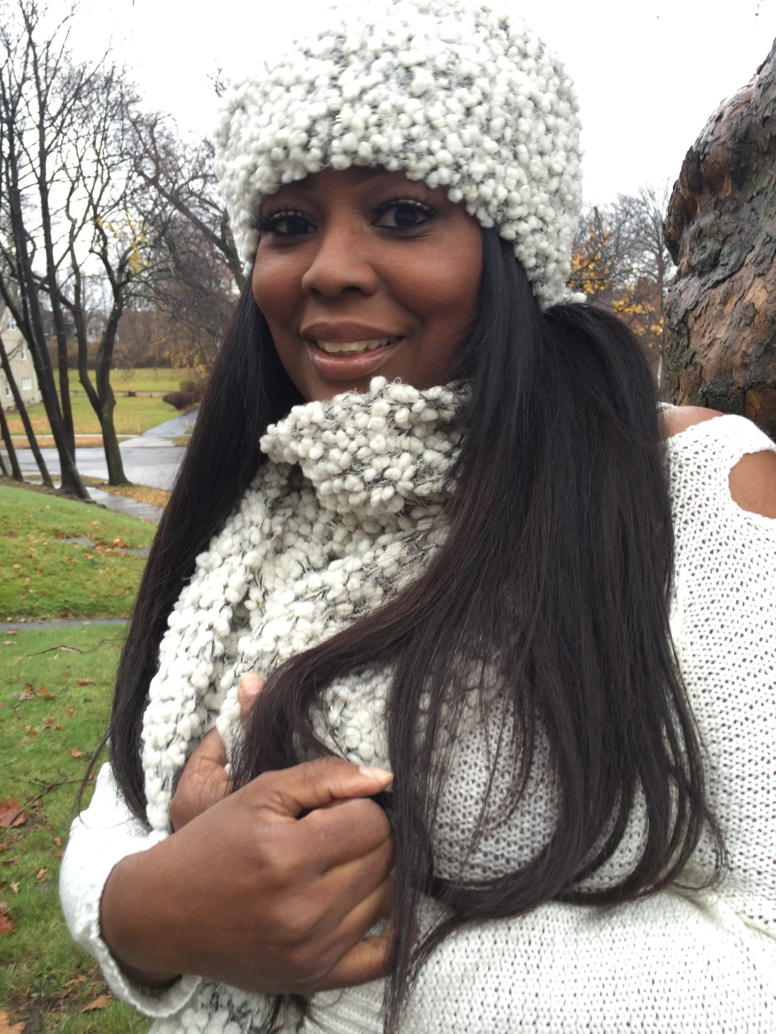 My Style: Sequined Popcorn Hat & Scarf Set