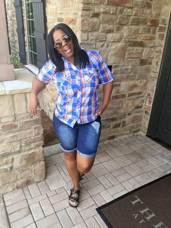 Denim Distressed Bermuda Shorts 