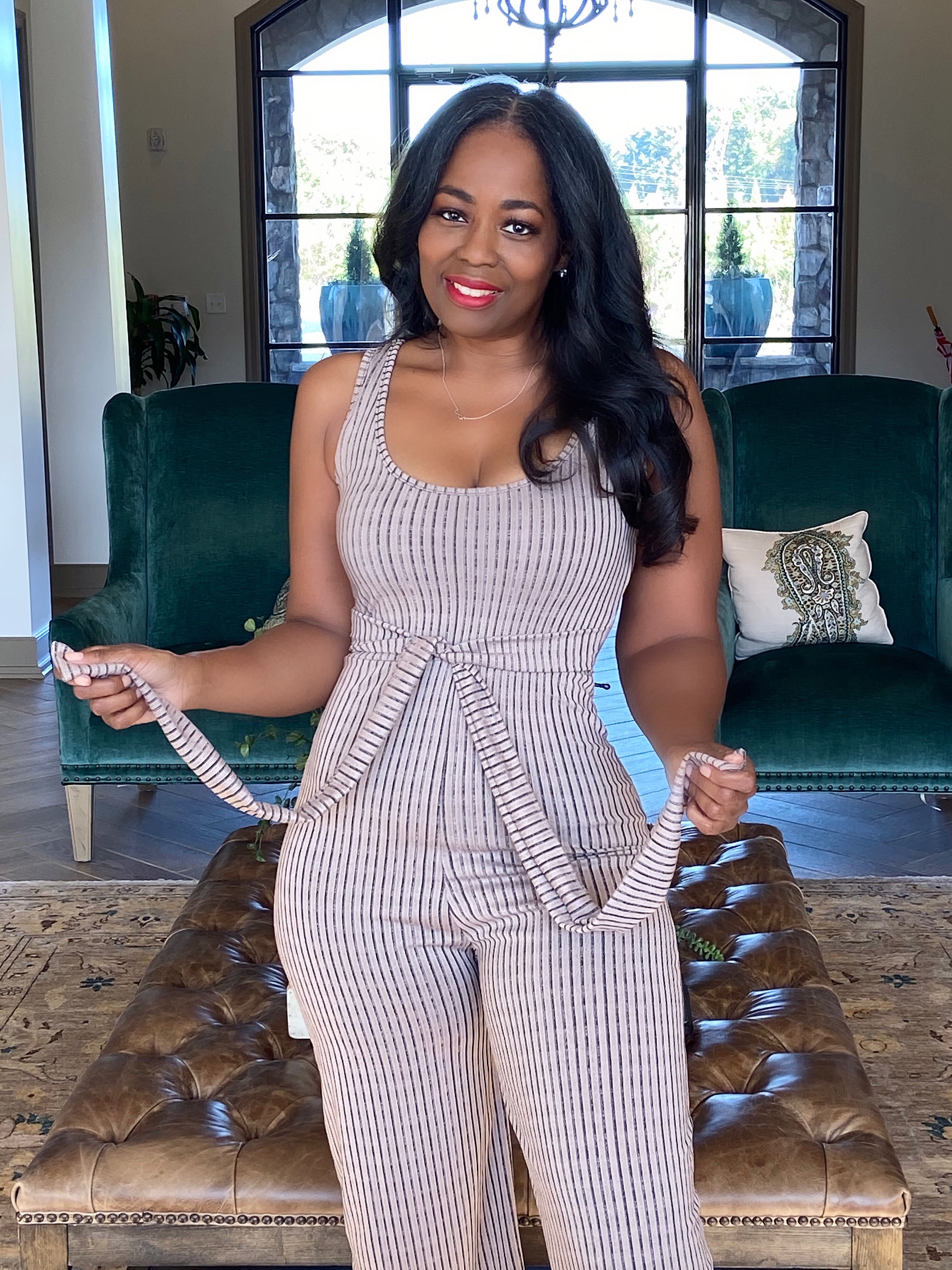 My Style: Femme Luxe Stone Ribbed Culotte Jumpsuit