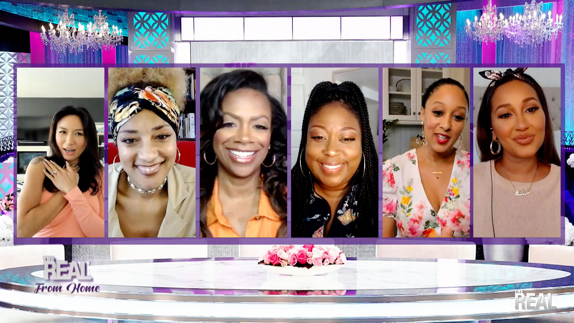 The Real From Home: That Time Adrienne Didn’t Wear Pants To Do The Show From Home! And Kandi Burruss Drop In From Home!