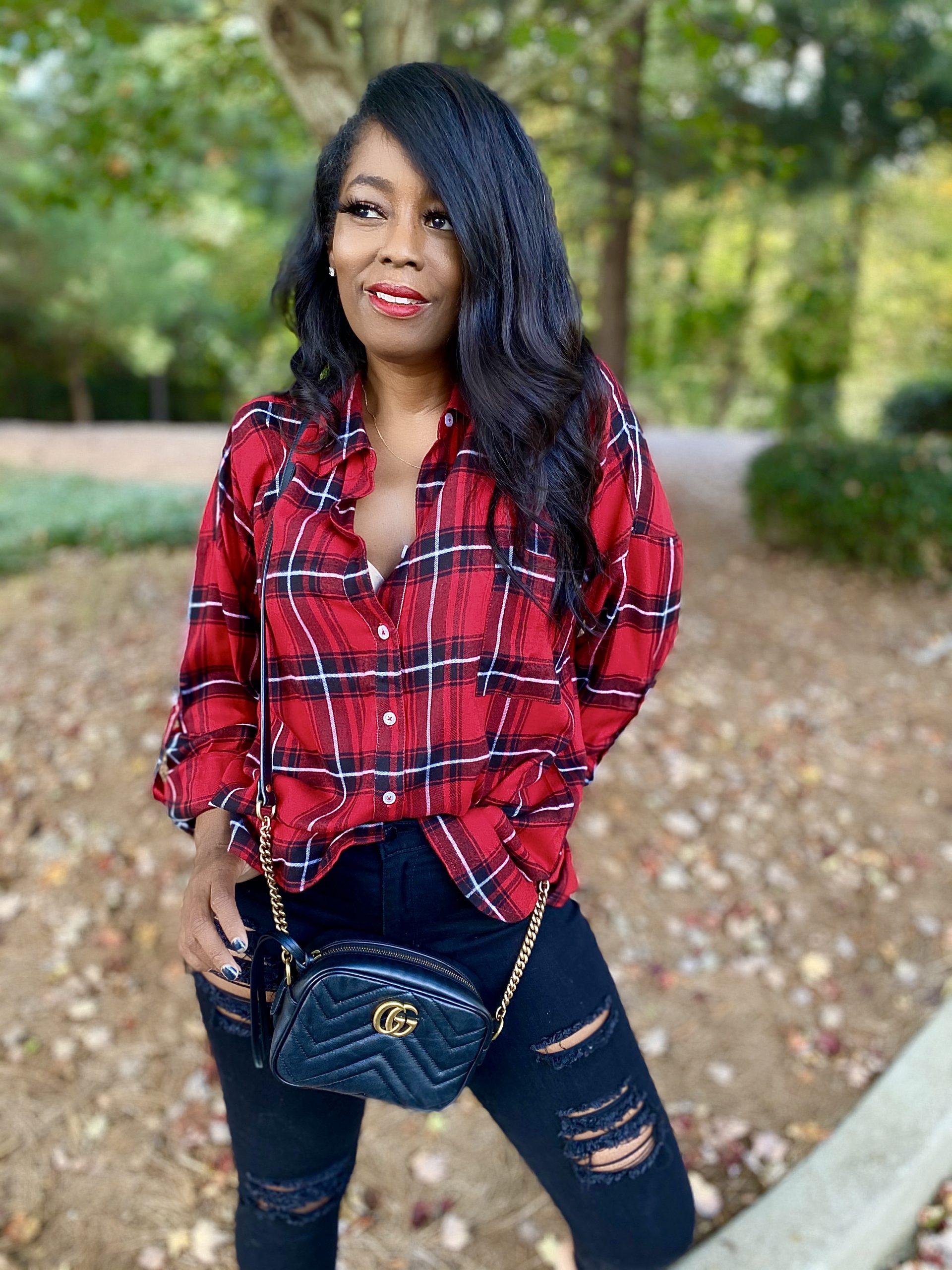 My Style: Collier Red Flannel Button Down - Talking With Tami