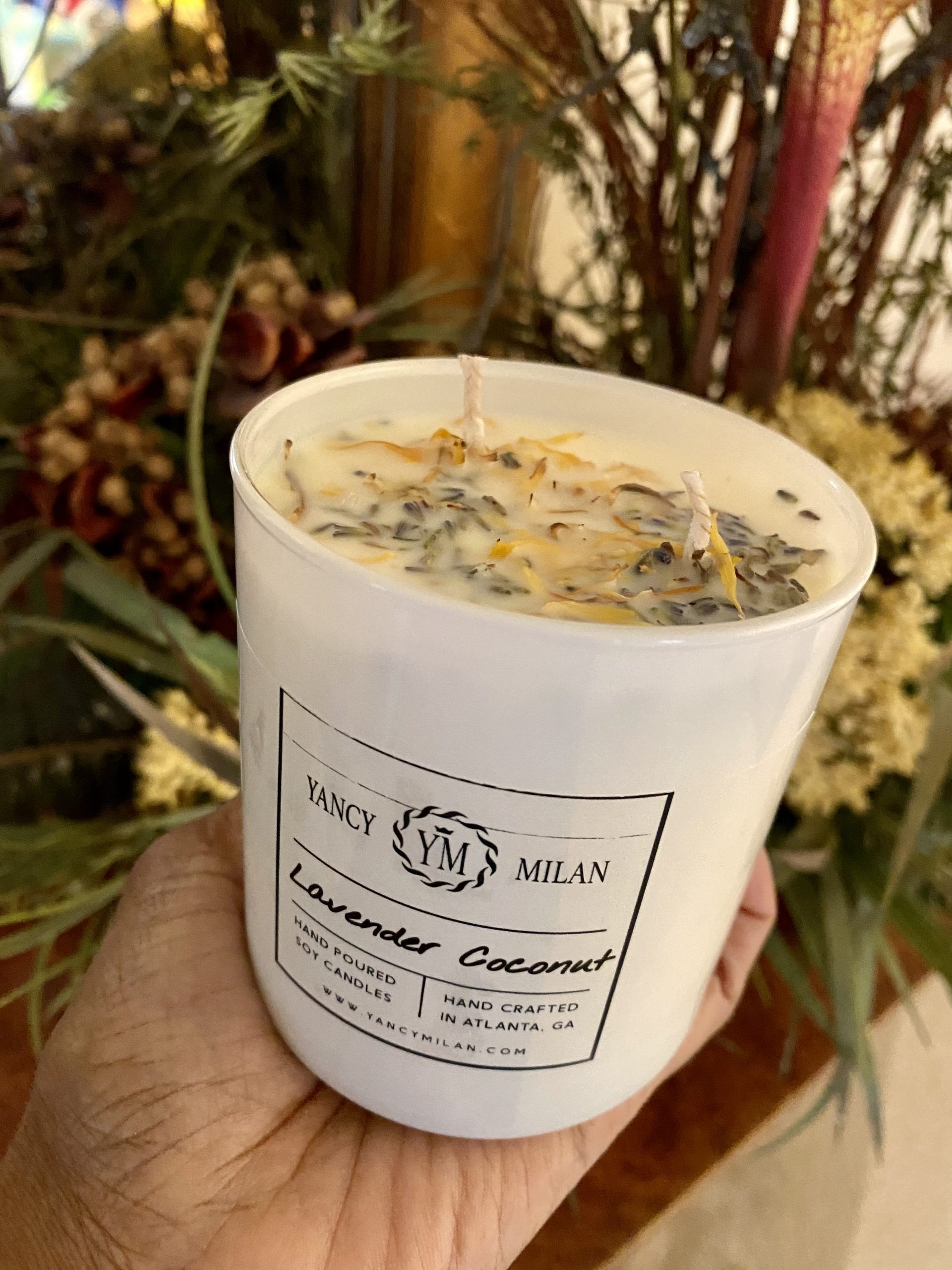 Gift Idea Yancy Milan Lavender Coconut Soy Candle & Whipped Body Scrub