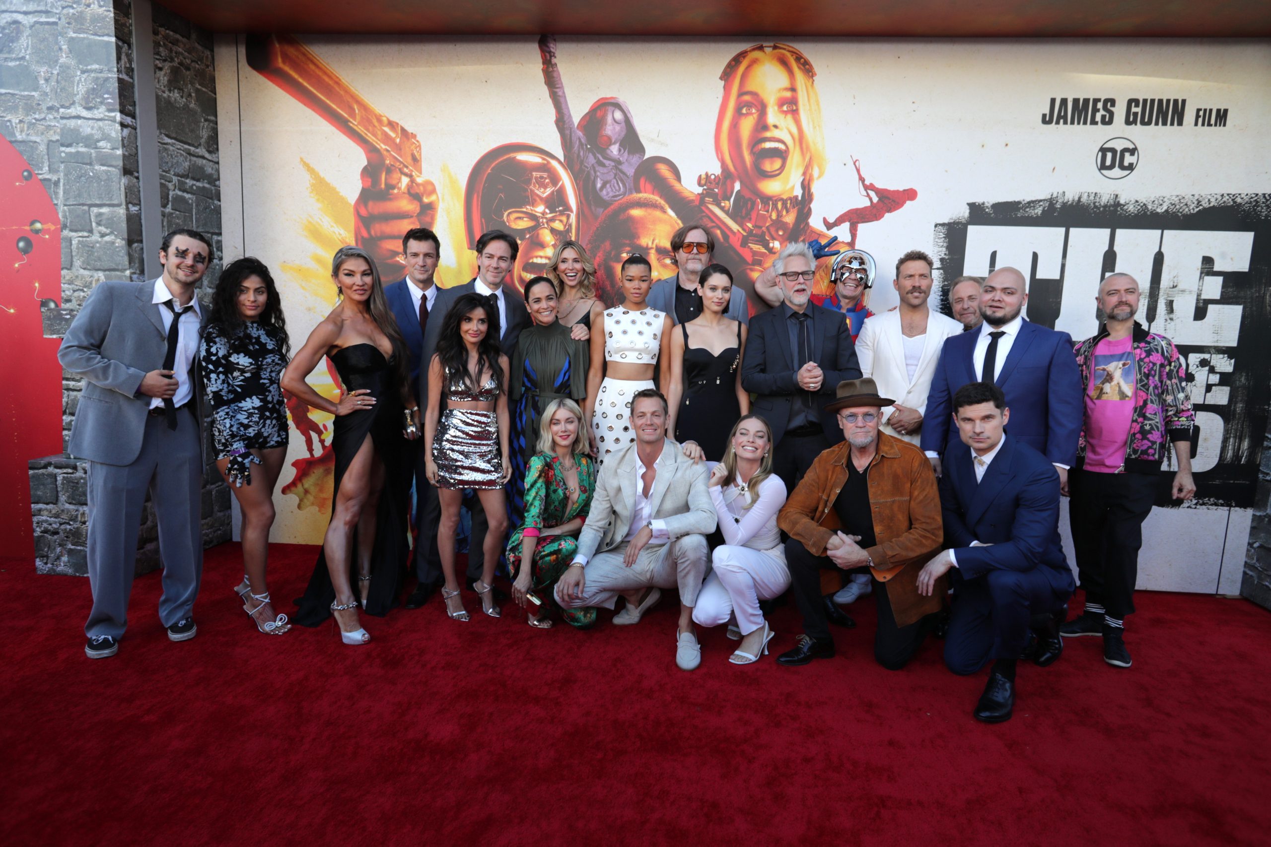 Here's What Every 'The Suicide Squad' Cast Member Wore to the L.A. Red  Carpet Premiere (Photos)  Alice Braga, Daniela Melchior, Extended, Flula  Borg, Jai Courtney, James Gunn, Jennifer Holland, Joel Kinnaman