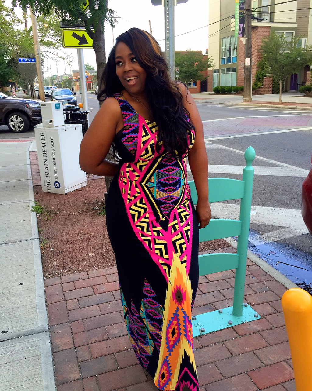 My Style: Black, Magenta, Teal Maxi Dress