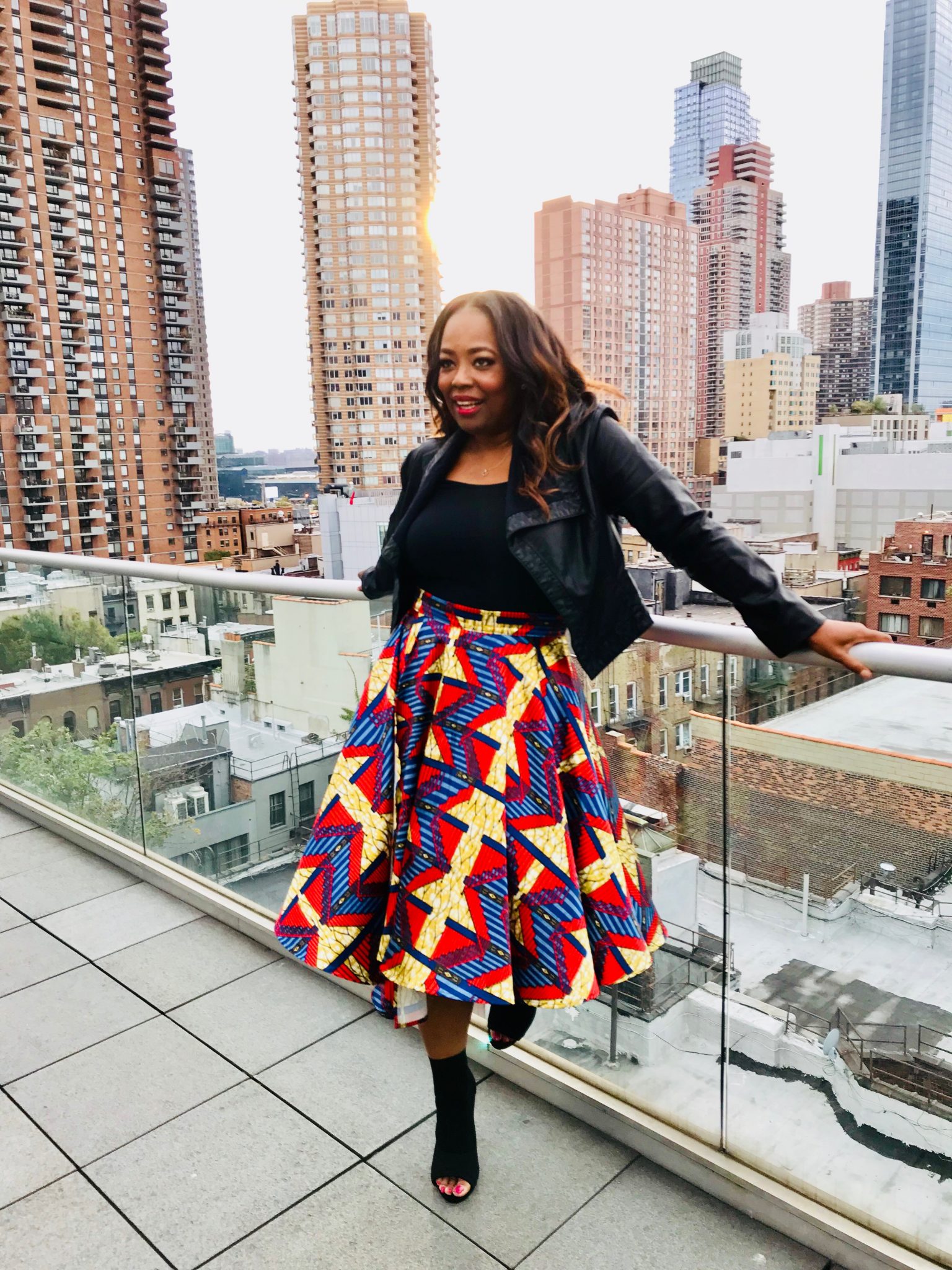 My Style: Thema African Print Satin Wrap Circle Skirt