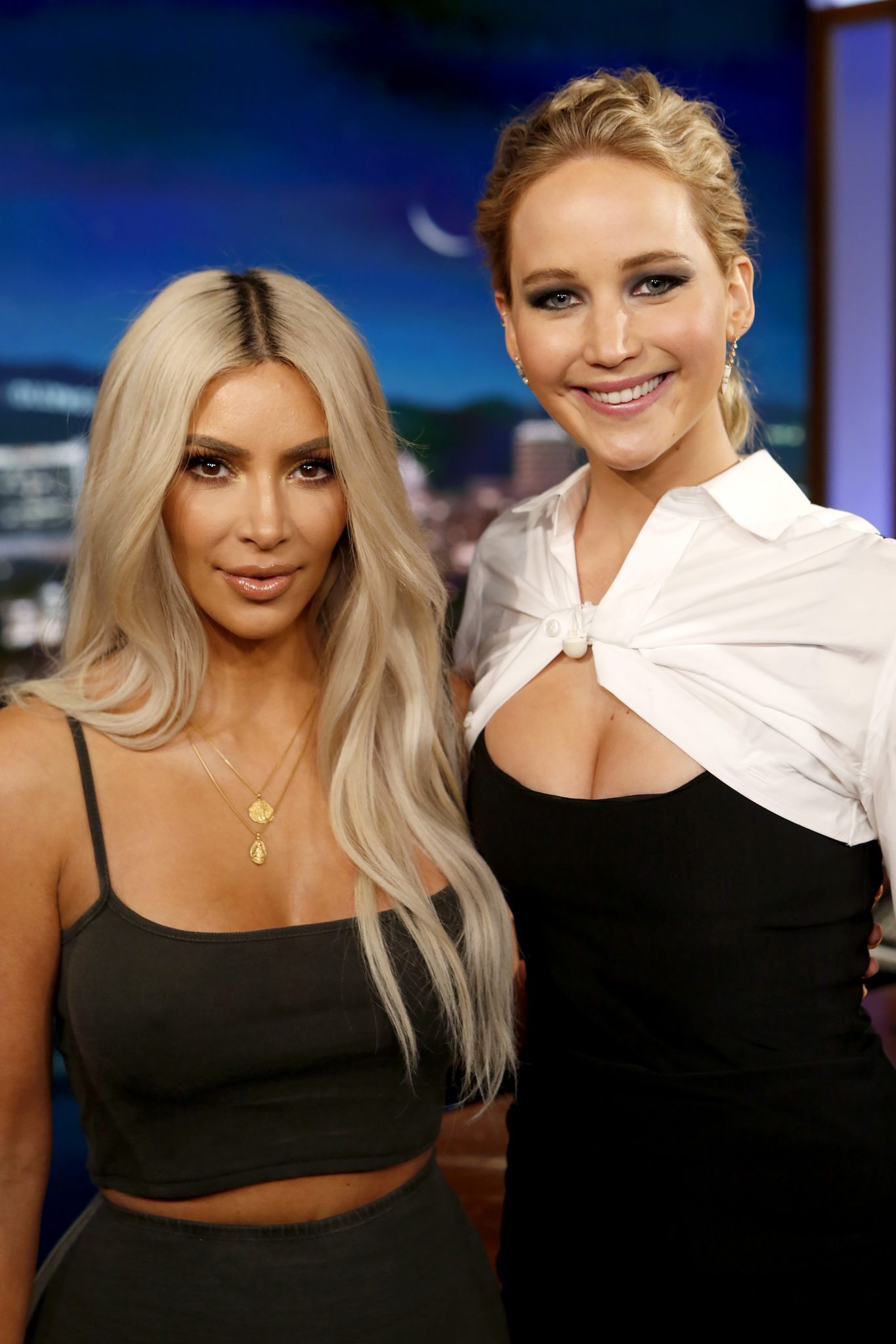 Jennifer Lawrence and Kim Kardashian On Jimmy Kimmel Live