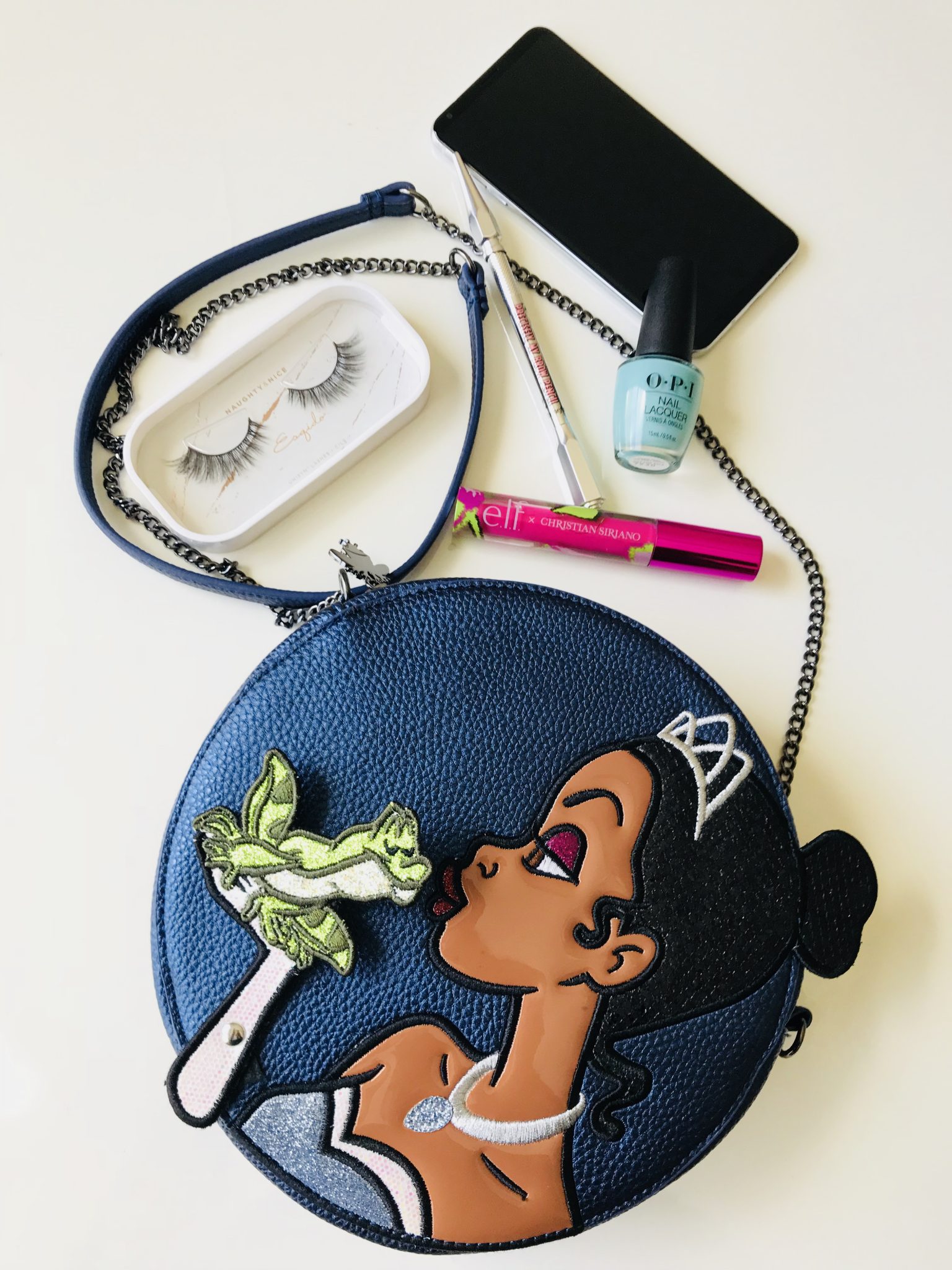 What’s In My Bag: Danielle Nicole Navy Blue & Glitter Frog Kiss Round Crossbody