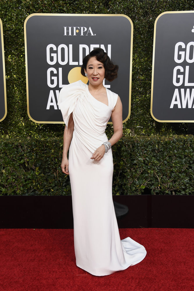 Wardrobe Breakdown: Sandra Oh At Golden Globe Awards