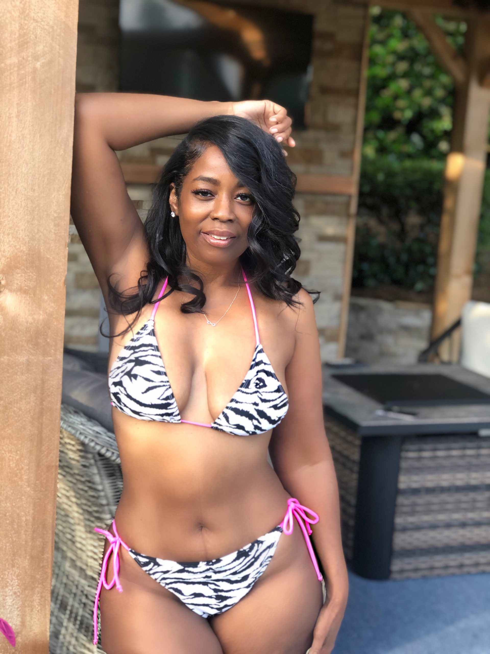 Ebony bikini mature