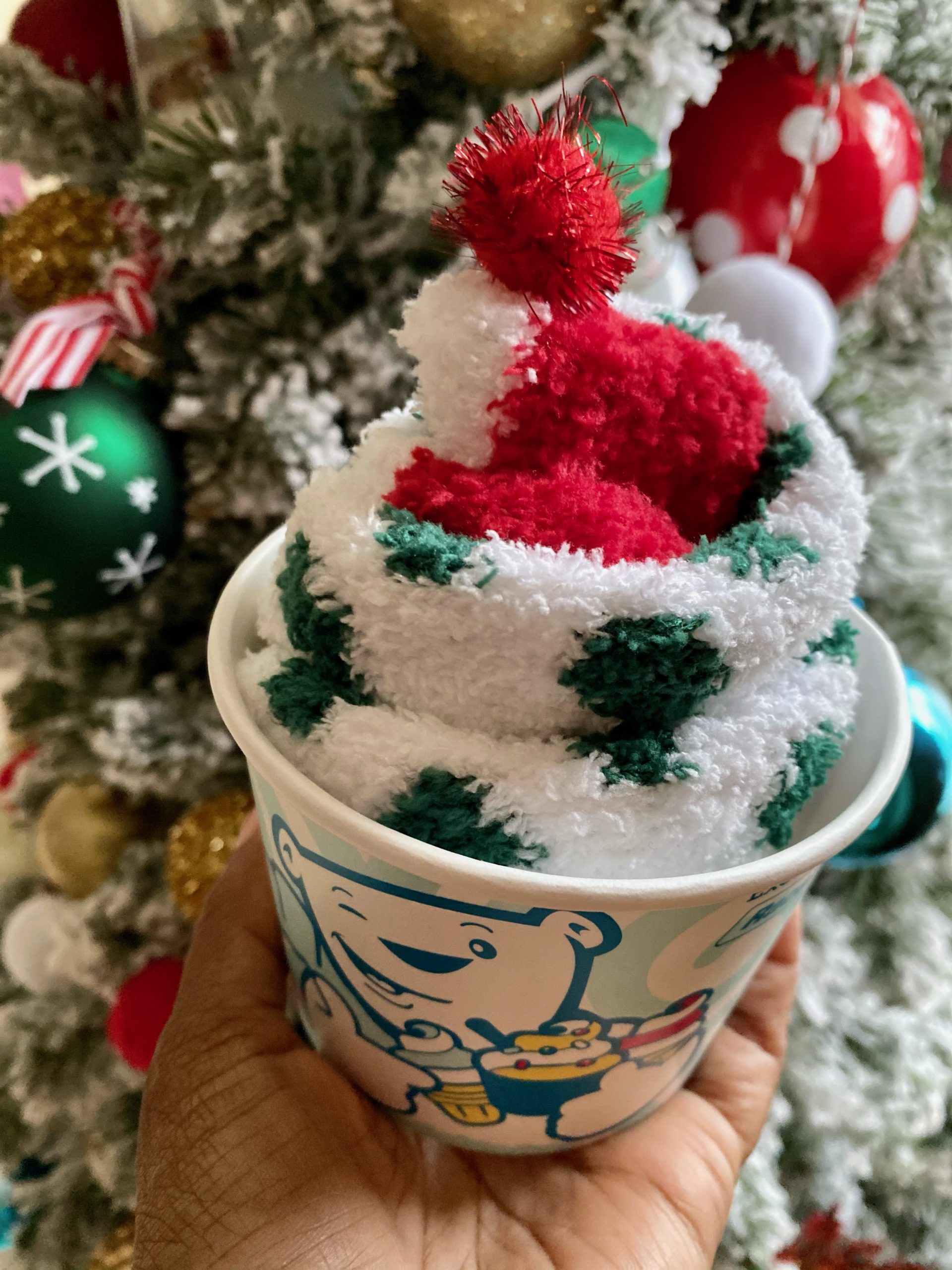 Gift Idea: Christmas Fluffy Sock Ice Cream Sundae