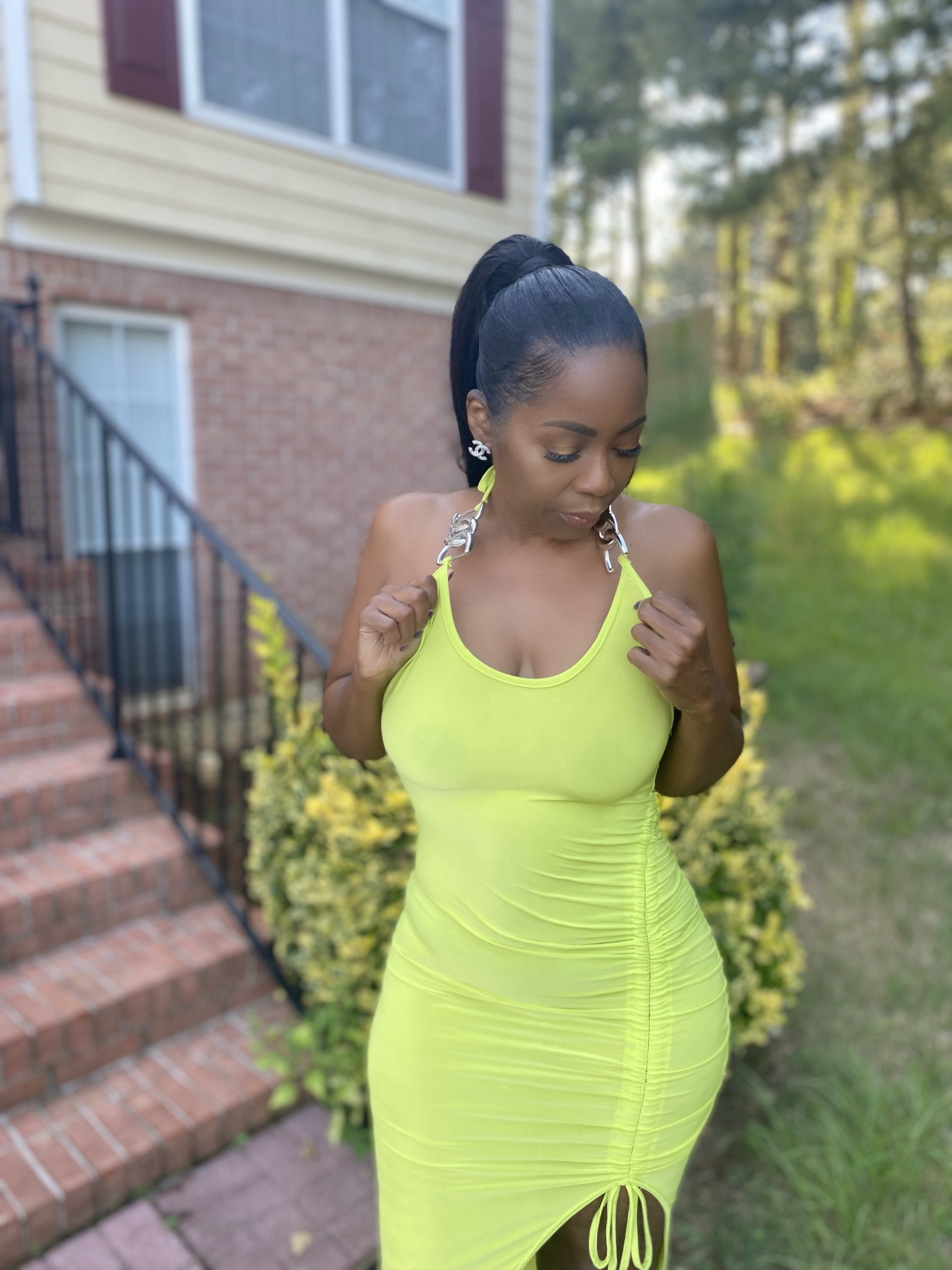 My Style: Femme Luxe Finery Neon Yellow Bodycon Dress