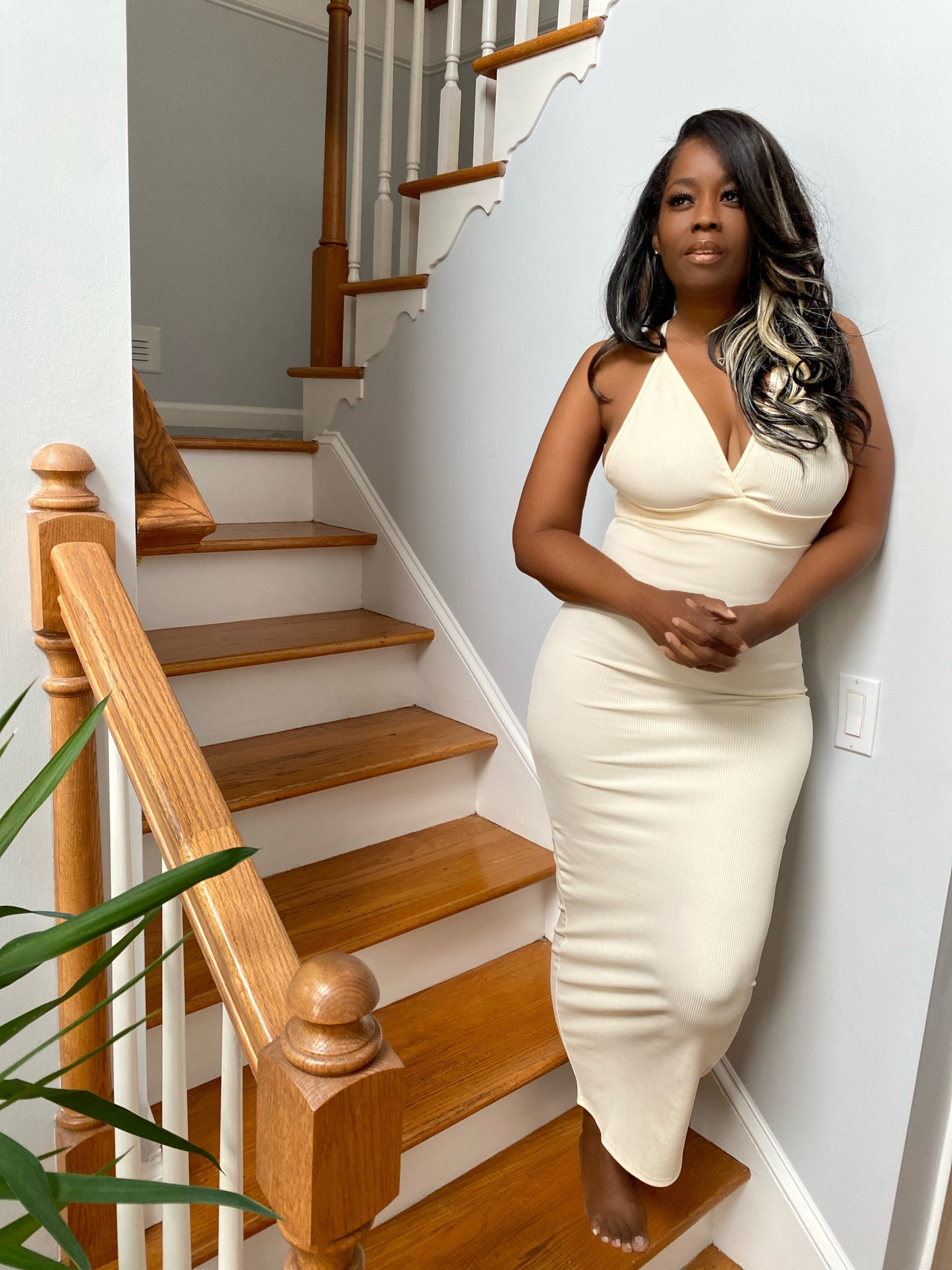 My Style: Deep Plunge Strappy Bodycon Maxi Dress