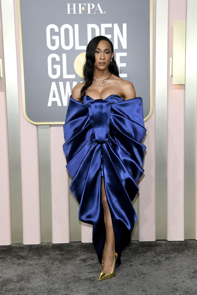 Wardrobe Breakdown: Michaela Jaé Rodriguez At The 80th Annual Golden Globe Awards