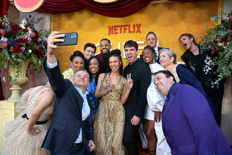 Corey, India, and Nicola with some creators and fans at Netflix