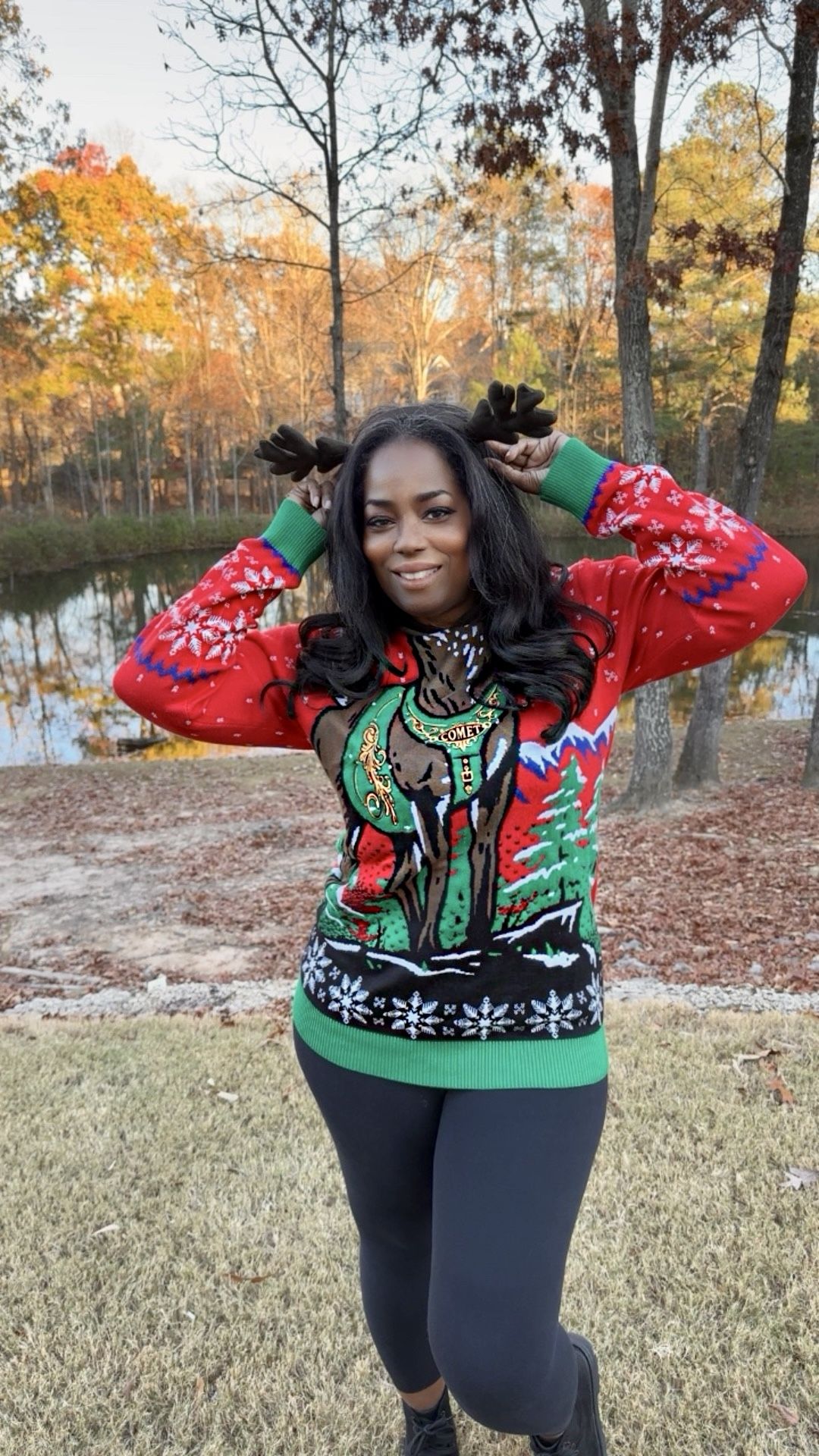 My Style: Light Up Reindeer Hoodie Ugly Christmas Sweater
