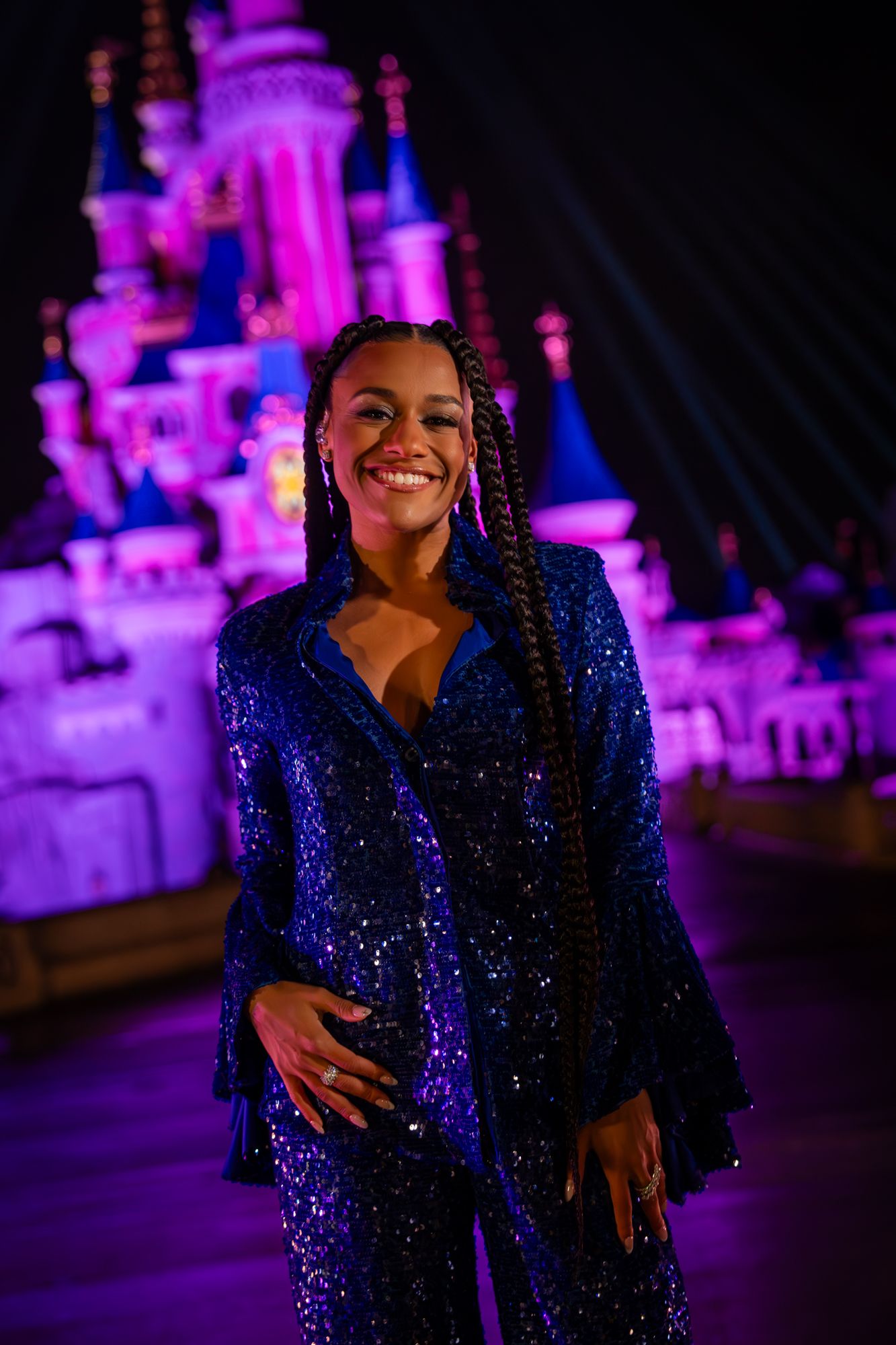 Wish’s Ariana DeBose Performs In Front Of Sleeping Beauty’s Castle At Disneyland Paris