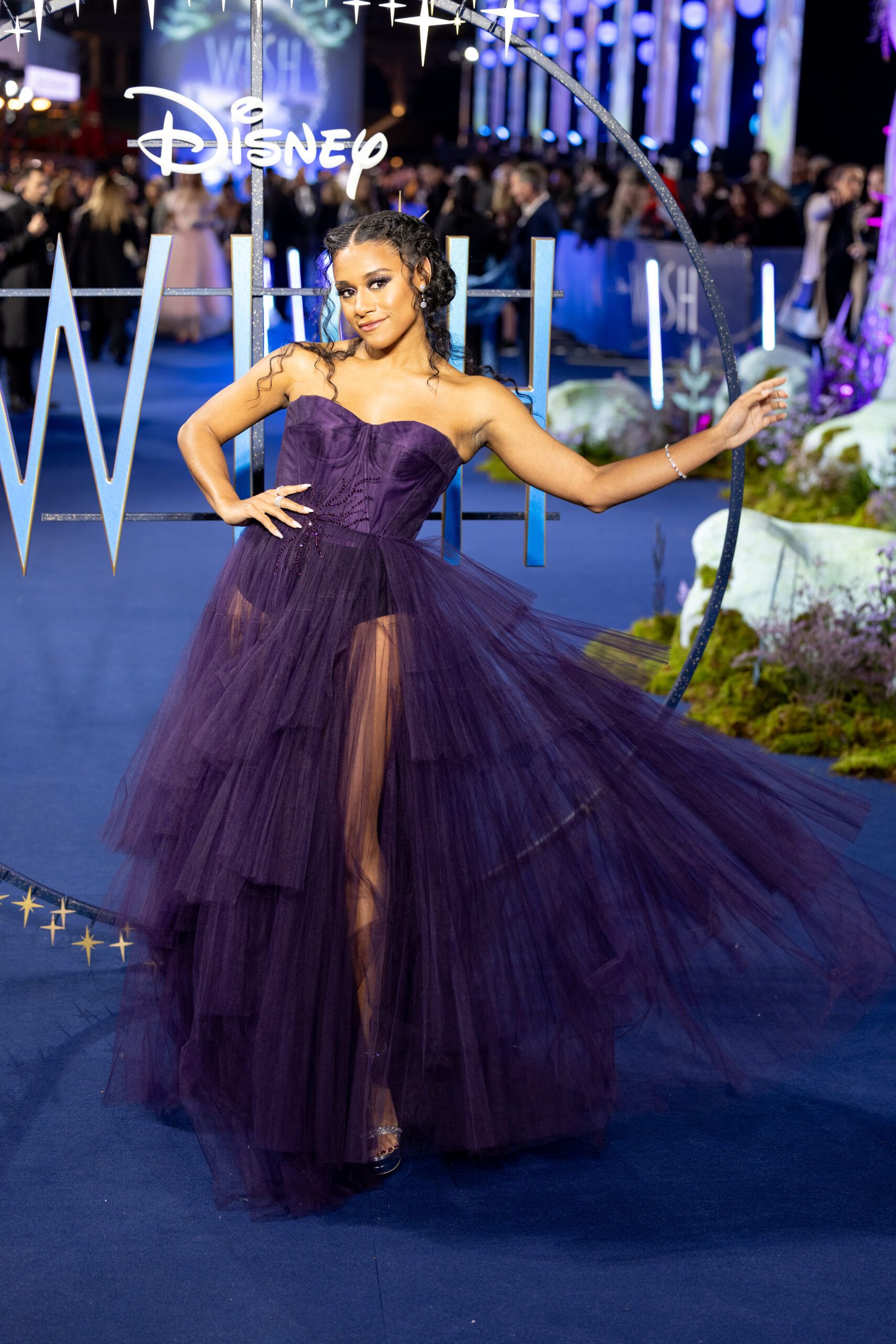 Wardrobe Breakdown: Ariana DeBose Purple Dress At WISH UK Premiere