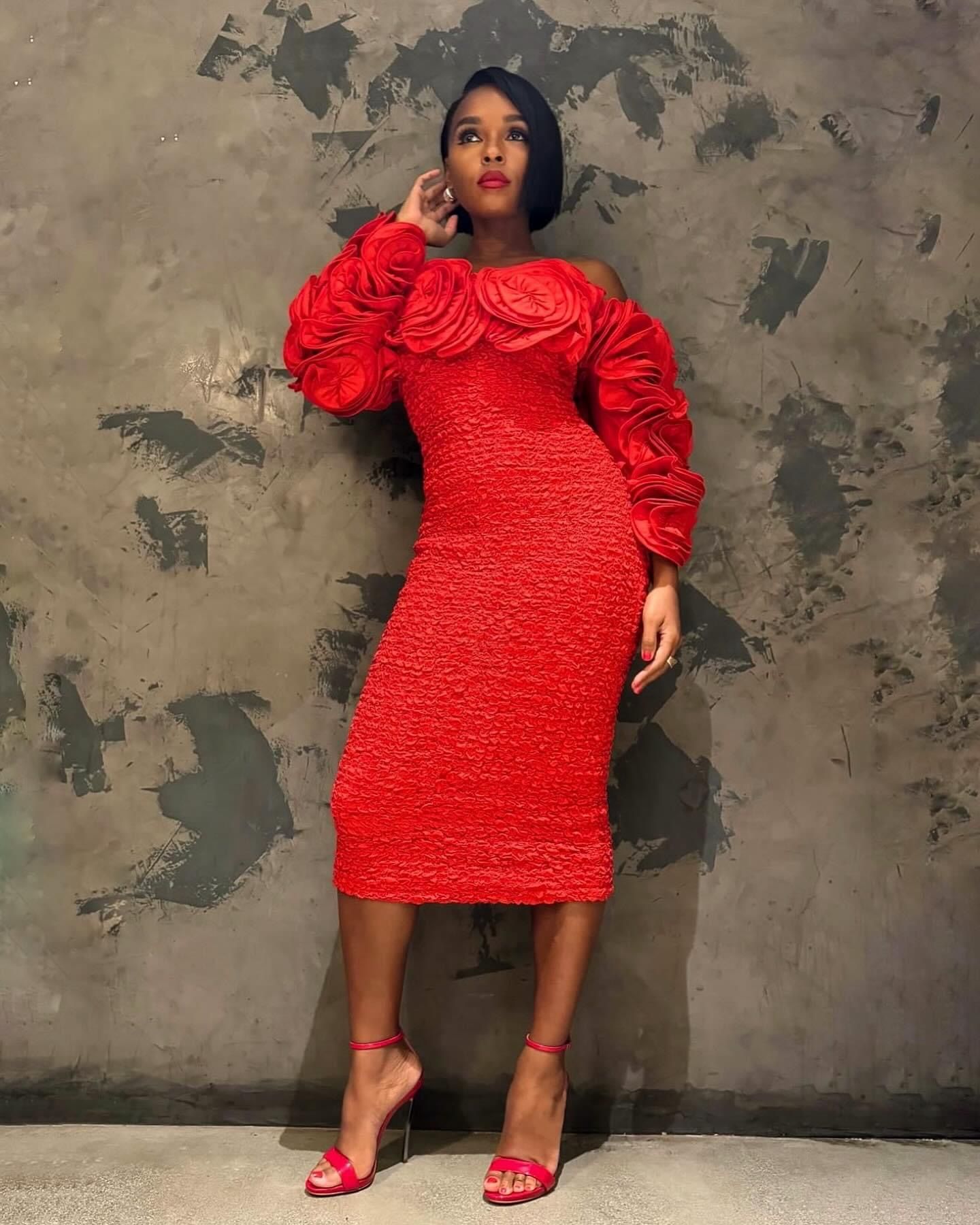 Wardrobe Breakdown: Janelle Monáe Red Rosette Dress On Jennifer Hudson Show