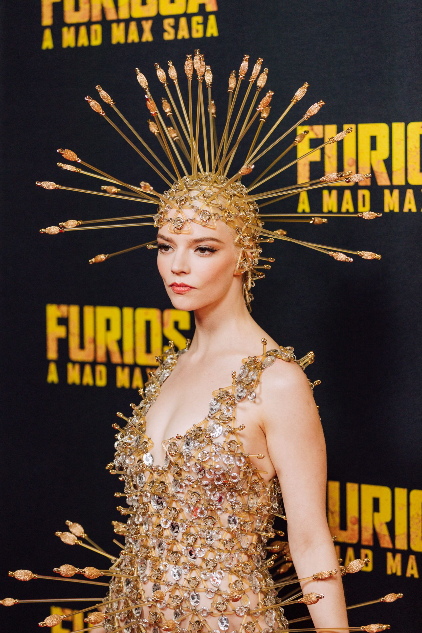 Wardrobe Breakdown: Anya Taylor-Joy Gold Spike Dress At Furiosa A Mad Max Saga Premiere In Sydney