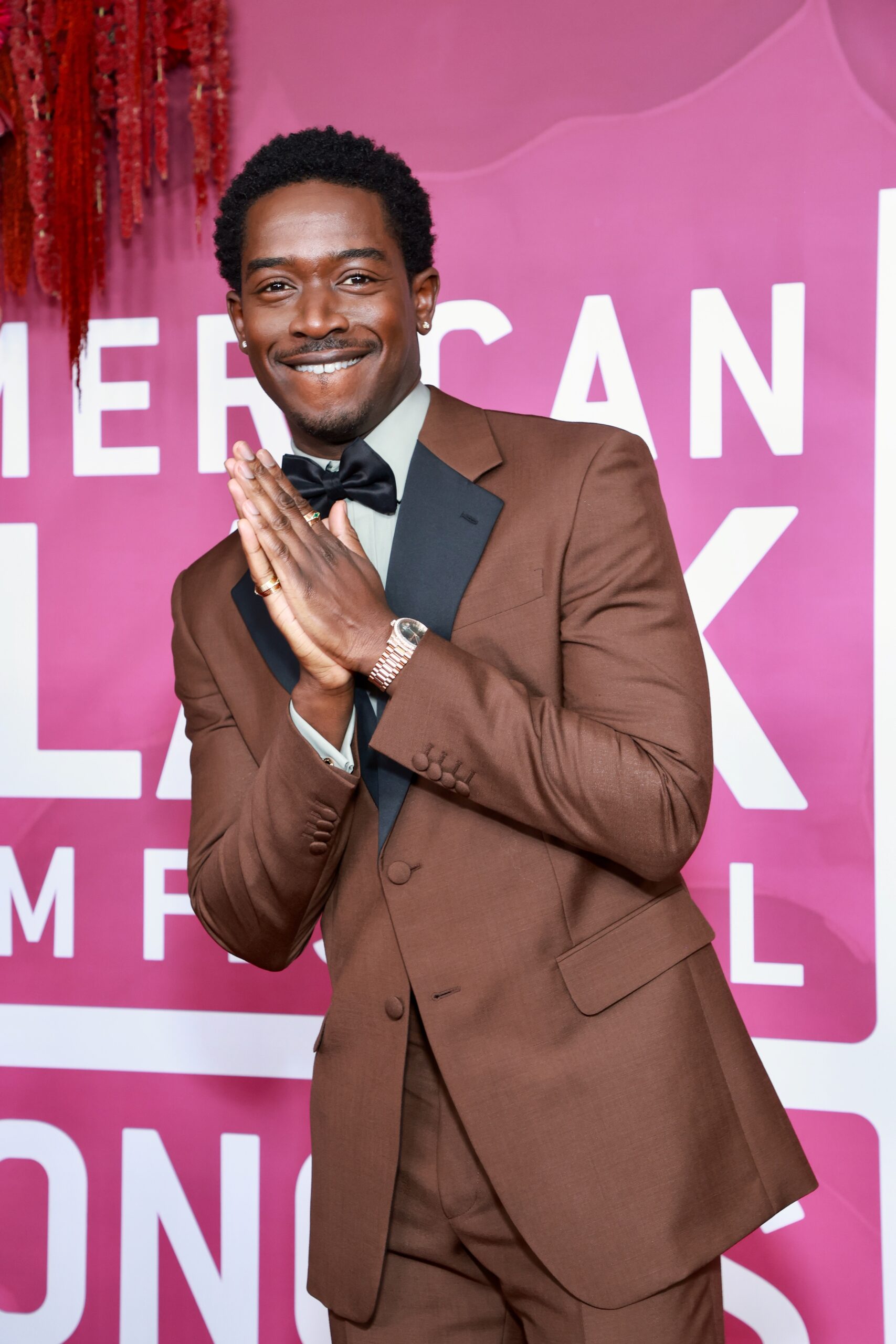 Celebrity Style: Damson Idris Brown Tuxedo At American Black Film Festival