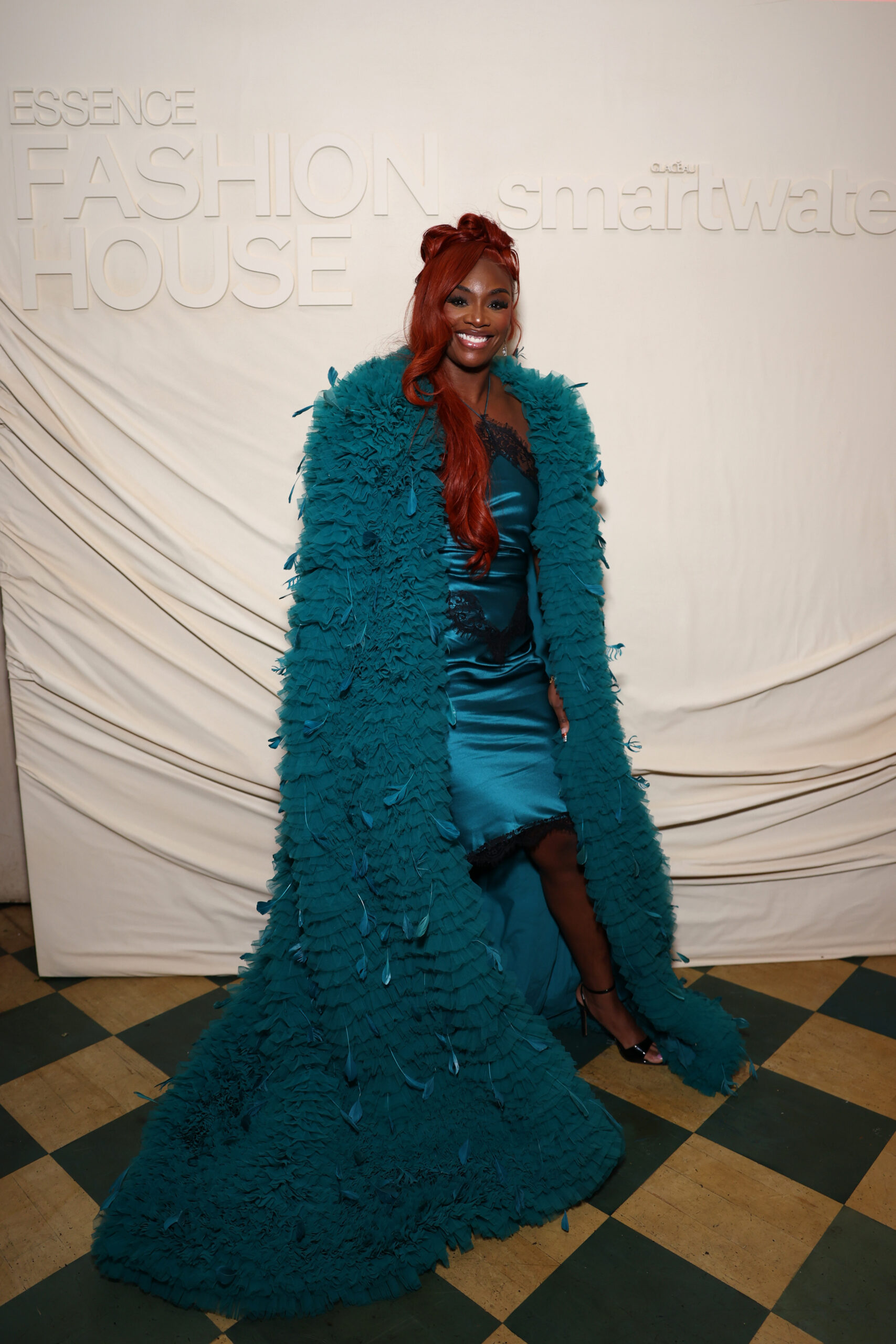 Celebrity Style: Clarissa Shield’s Turquoise Ensemble At Essence Fashion House