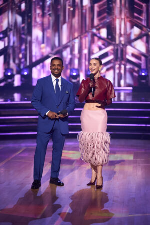 Celebrity Style: Julianne Hough’s Burgundy & Pink Set On Dancing with the Stars